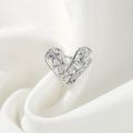 Sparkling crystal heart anti-glare buckle small brooch fashion lapel pin clothes versatile mini corsage button pin jewelry .