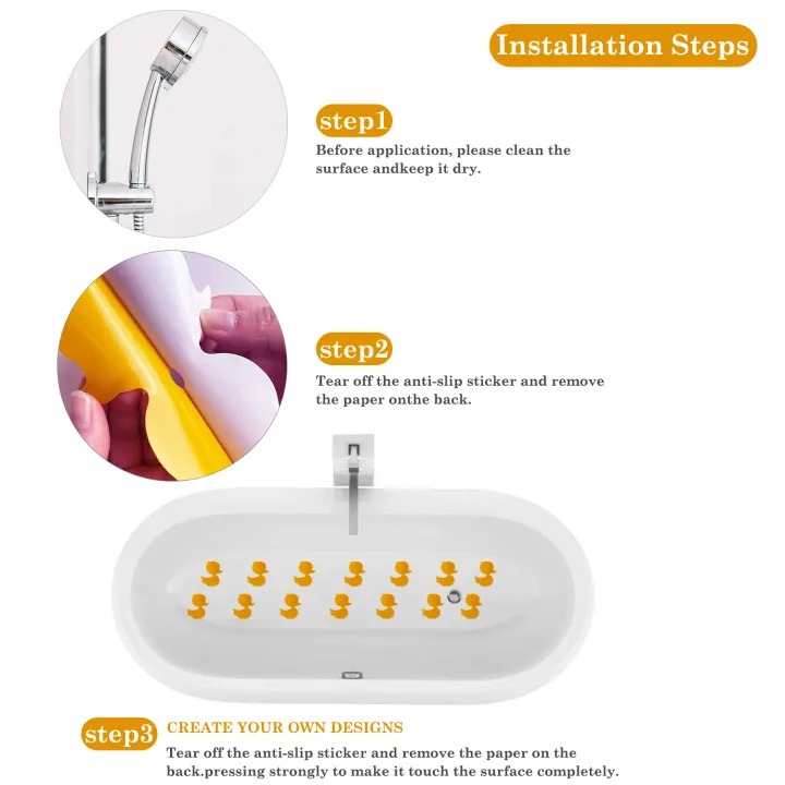 10pcs%20Duck%20Design%20Anti-slip%20Shower%20Tread%20Sticker%20Bathtub%20Non-slip%20Tape%20For%20Children's%20floor%20Stairs%20Steps%20Bathroom%20-%20Image%206