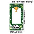 1pc Green Soccer Decorative Photo Booth Frame Birthday Sports Went Party Decors Background. 