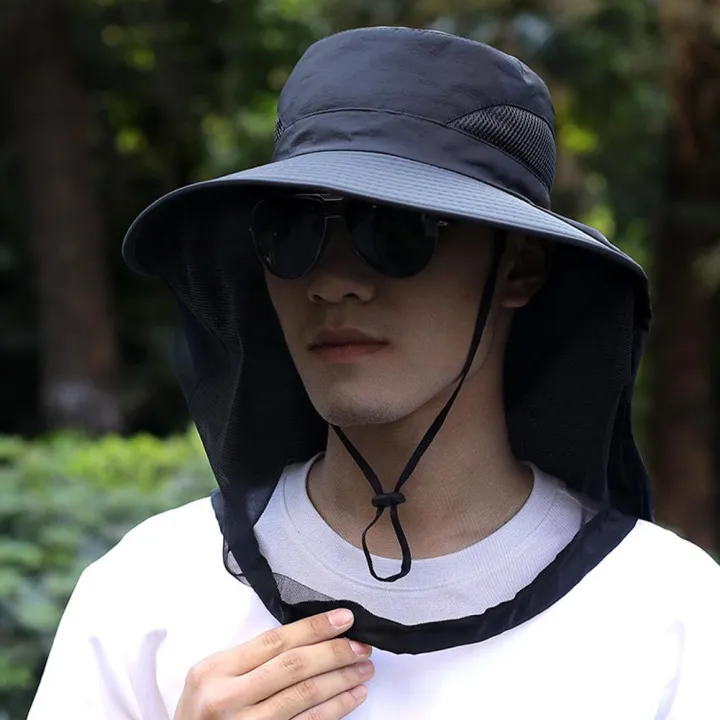 Foldable%20Mosquito%20Hat%20With%20Hidden%20Net%20Mesh%20Repellent%20Insect%20Bee%20Protection%20Casual%20Outdoor%20Sunscreen%20Fishing%20Cap%20Panama%20Hat%20-%20Image%203