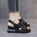 2025 Summer Wedge Platform Sandals Fashion Retro Romen Beach Shoes Ladies Casual Peep Toe Soft Comfortable Sandalias De Mujer. 