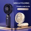 Handheld Mini Fan Foldable Portable Neck Hanging Fans 5 Speed USB Rechargeable Fan with Phone Stand and Display Screen | Multicolor. 