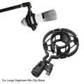 Universal Professional Condenser Microphone Mic Shock Mount Holder Studio Recording Bracket For Large Diaphram Mic Clip Black. 