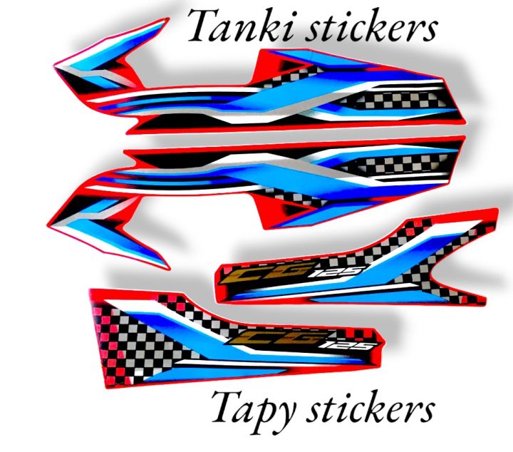 Bike Sticker 125 Tanki tapa/4piece Sticker for Honda 125 2 piece for tapa and 2 piece for Tanki/Bike sticker 125/Sticker for bike Honda 125 Motorcycle/Sticker for Tanki tapa 125/bike decoration accessories/125 sticker for tanky tapy/125 Sticker  kit red