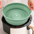 Foldable Air Fryer Silicone Liners Reusable Silicone Air Fryer Basket Food Safe Non Stick Air-Fryer Bakewa Kitchen Accessorie. 