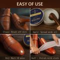 Mirror Shine Shoe Polish Wax Neutral Leather Care Paste Wooden Handle Horsehair Dauber Brush for Boots Cleaning.