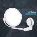 Rotating Plastic Folding Vacuum Suction Round Bath Accessorie Makeup Supplies Vanity Mirror Shave Mirrors Wall Hang Bath Mirror.