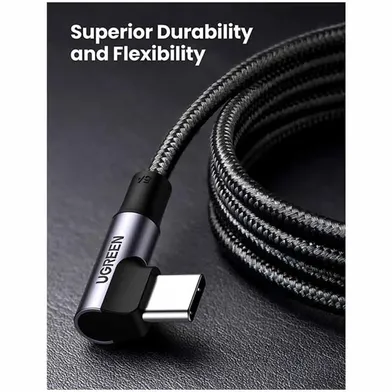UGREEN%2070643%20USB-C%202.0%20to%20Angled%20USB-C%20M/M%20Cable%20Aluminium%20Shell%20with%20Braided%201m%20(Black)%20US334%20-%20Image%205