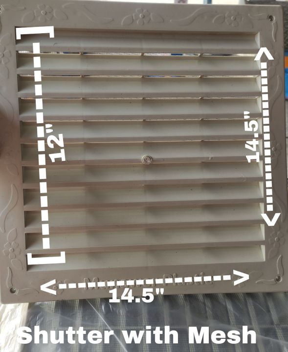Exhaust jaali, 12" jaali, Wall shutter, Mesh shutter. Exhaust cover