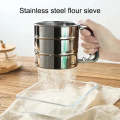 Flour Stainer Sifter Stainless Steel With Handle Hand Press Mesh Straining Cup For Baking Powder Sugar Filter Kitchen Tool (Capacity: 250g). 