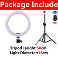 33cm LED Selfie Ring Light Photography Lights Warm Cold Lamp With Tripod Dimmable USB Ringlight For Tiktok Video Live Fill Lamp.