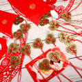 5 sets Chinese Fortune Lucky Coins Feng Shui Good luck Charms Traditional with Red String Wealth Success Access.