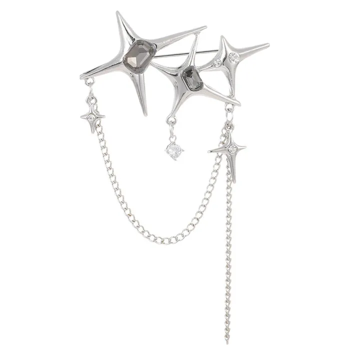 New%20Four-Pointed%20Star%20Pins%20Brooch%20Trendy%20Rhinestone%20Inlaid%20Long%20Chain%20Stars%20Tassel%20Badge%20Lapel%20Pin%20Jewelry%20Collar%20Accessory%20-%20Image%205