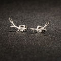1 Pair Trendy Cute Deer Horn Stud Earrings Stainless Steel Antler Earing for Women Small Animal Earings Fashion Jewelry Xmas.