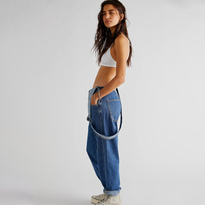 Washed%20Denim%20Overalls%20For%20Women,%20Internet%20Celebrity%20Style,%20Age-reducing,%20Loose%20Wide-leg%20Floor-length%20Trousers,%20Denim%20Overalls%20-%20Image%205