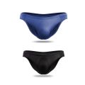 2PCS Men's Underpants Ice Silk Breathable  Thin U Convex Transparent One Piece Low Waist Triangle Shorts Head. 