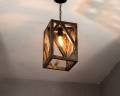 Wooden designer hanging lamp.