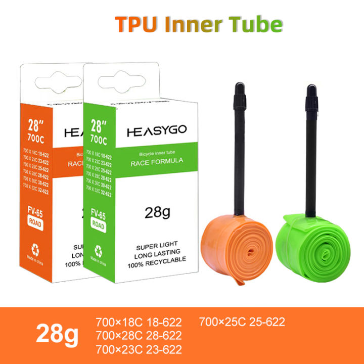 Ultralight Bike Inner Tube 700C 18 23 25 28 Road Bicycle TPU Tire 65mm Length French Valve Super Light Tube