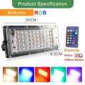 RGB flood light with remote control 50W LED waterproof IP66 ultra light flood light AC220V outdoor flood light. 