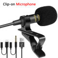 Lavalier 3.5mm Mini Microphone USB Condenser Professional Microphone For Phone Laptop PC Computer Lapel Clip-on Type C Micro Mic.