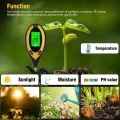 PH Soil Tester for Garden Soil 4 in 1 Multi-Function with LCD Display Moisture Meter Soil Test Kit for Lawn Outdoor Indoor Potted Plant. 