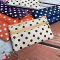 KB wholesale premium giveaways gift 2 zipper Coin Purse Wallet coin purse card holder (12 cards) multicolor 2.5x5 inches dot. 