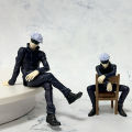 Jujutsu Kaisen 11cm 14cm Sitting Satoru Gojo Figure With Chair Break Time Collection Model Anime Decoration Toys Gifts. 