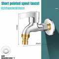 Copper mouthed washing machine faucet, 1/2 inch 4-point, wall mounted garden balcony faucet, quick connect single cooling faucet. 