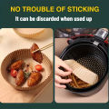 100pcs Large Circular Air Fryer Paper | High Temperature Resistant, Suitable for Oven, Microwave, Barbecue Cooking. 