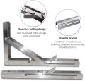 2PCS Folding Bracket for Shelf Table Desk Heavy Duty Floating Triangle Shelf Collapsible Space Saving DIY Wall Mounted Bracket. 