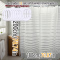 Simple white striped semi-transparent shower curtain, dry-wet separated partition curtain, private bathroom shower curtain. 