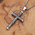 Vintage Engraving Cross Necklace Pendant For Men Women Fashion Punk Simple Stainless Steel Men Cross Pendant Jewelry Wholesale pen gpt. 