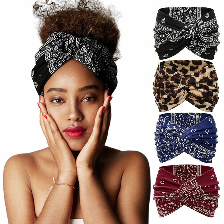 Twisted Wide Headbands For Women Extra Large Turban Workout Headband Fashion Yoga Hair Bands Boho Twisted Thick Hair Accessories