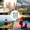 Lixada 750ml Cup Outdoor Stainless Steel Water Cup Mug with Foldable Handles and Lid for Camping Hiking Backpacking. 