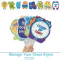 8Pcs Manage Your Class Signs Management Paddles Teacher Action Directions Handheld Board Hand Held Fans Teaching Aids Montessori. 
