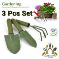 3 Pcs Garden Tools Set Trowel Transplanting Gardening Shovel Tools for Weeding Hand Tilling Rake Garden Set. 