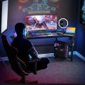 66.5" Gaming Desk, Ergonomic Wing Shaped Gaming Computer Desk with Hoster Holder Headphone Hook for Home Office, Black |. 