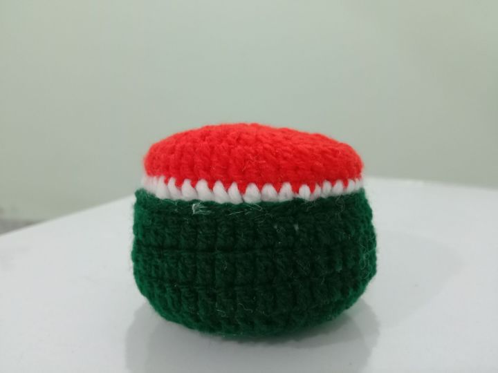 hand made watermelon shape pin cushion.crochet pin cushion 😍😍