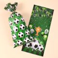 25/50pcs Soccer Theme Candy Wrapping Bags Football Gift Bag Cookie Bag Fans Party Favor Bags for Boys Birthday Party Decor.