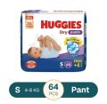 Huggies Dry Small Pants Diaper 4-8Kg- 64pcs Pack.