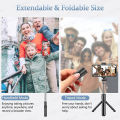 AXNEN-S03 Selfie Stick with Tripod, Self Portrait Pole Monopod with Wireless Remote Control, Portable Mobile Phone Holder. 