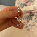 Faux Fake Belly Piercing Butterfly Leaves Dangling Long Fake Belly Button Pircing Clip On Umbilical Navel Cartilage Earring Clip. 