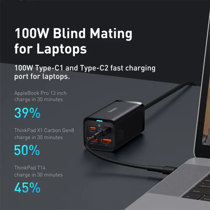 Baseus%2065W/100W%20GaN%20Charger%20Desktop%20Laptop%20Fast%20Charger%204%20in%201%20Adapter%20For%20iPhone%2015%2014%2013%20Pro%20Max%20Phone%20Charger%20%20%20-%20Image%203