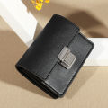 PU Leather Wallets for Women Short Purses Female Plaid Purses Card Holder Wallet Fashion Woman Metal Buckle Wallet Clutch Bag.