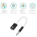 AUX Audio Cable 3.5mm Male to Typec Female Flat Head Earphone to Round Head Car Speaker Adapter Phone Converter Converter.
