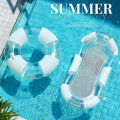 Minimalist Swim Ring Vacation Pool Float for Adults Inflatable Pool Lounger Sequin Floating Raft for Infinity Pool Photo Prop.