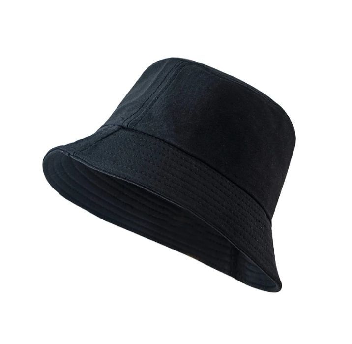 Quality Black Cotton Mix Plain Bucket Cap for Men