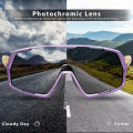 Kapvoe Outdoor Road Photochromic Sunglasses Bicycle Cycling Glasses Men Women Driving Bike Eyewear Sports Hiking UV400 Goggles.