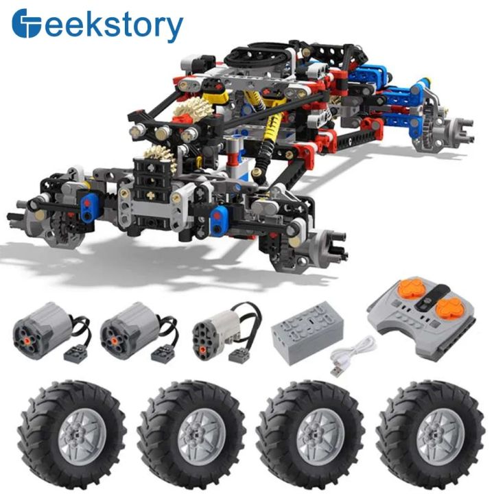 Remote Control Chassis MOC 4WD RC Car Chassis Kit Drive Climbing Car Off-Road with Suspension ...