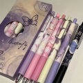 6pcs Cute Butterfly Gel Pens Aesthetic Stationary Pens ，Kawaii pen stationery，0.5 Mm Quick-drying Black Ink Pens Fine Point. 